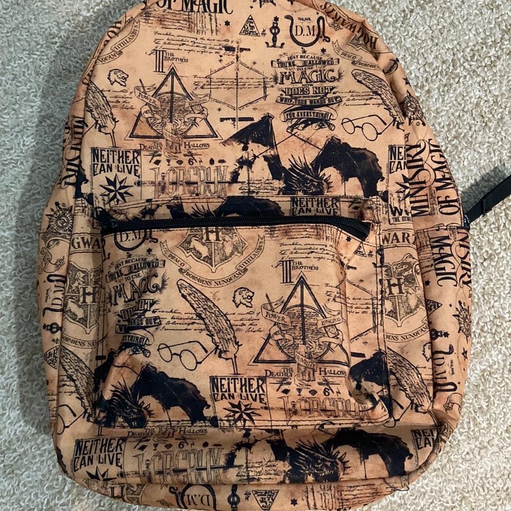 Harry Potter Ministry of Magic Hogwarts Dragon Horcrux Symbols Backpack